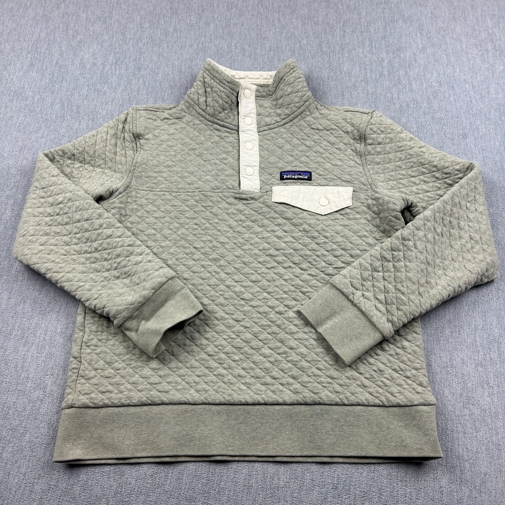 Patagonia Jacket Womens Small Tan Organic Cotton Quilt Snap-T Pullover 25282